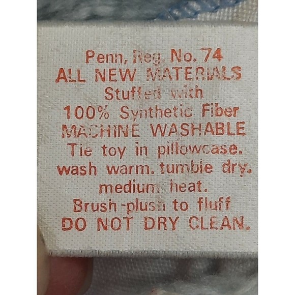 Vintage 1983 Kenner Blue Plush Baby Tugs Care Bear 10 Inch with Diaper - Picture 9 of 9